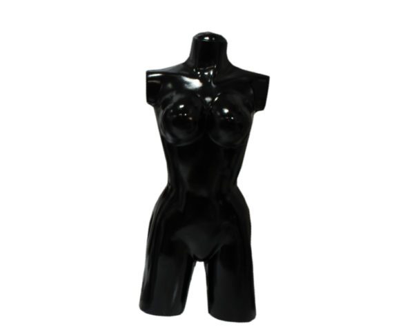 Maniquí dama recto en fibra de vidrio negro