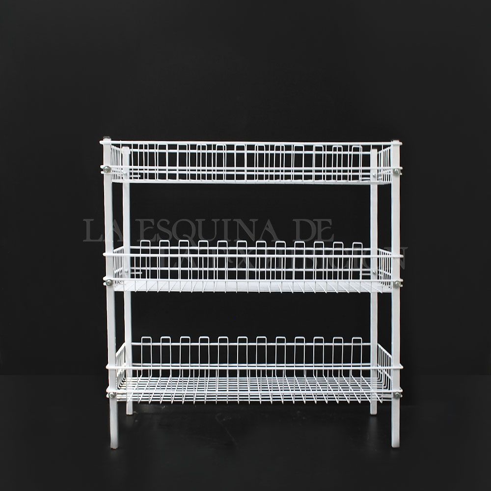 Organizador piso 3 canastas pintado REF: 28425 1 Organizador piso 3 canastas